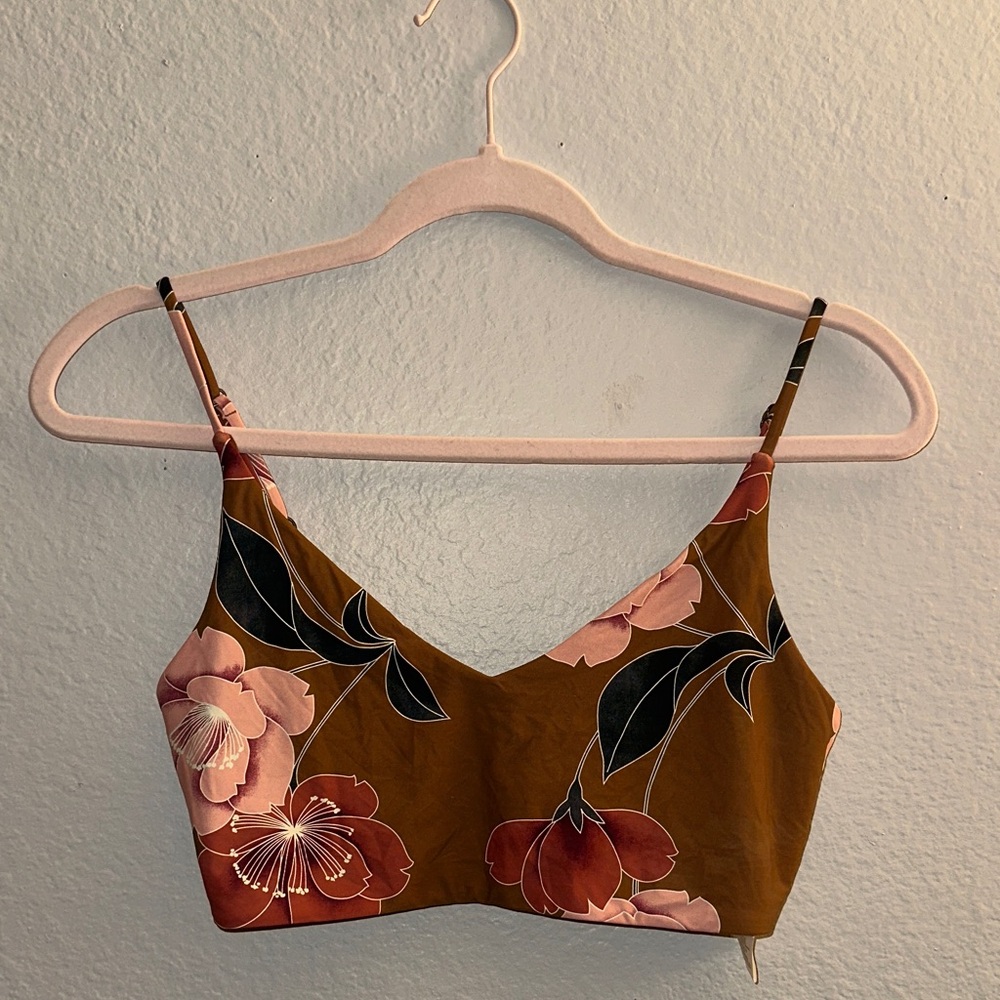 O'Neill Brown Floral Bikini Top